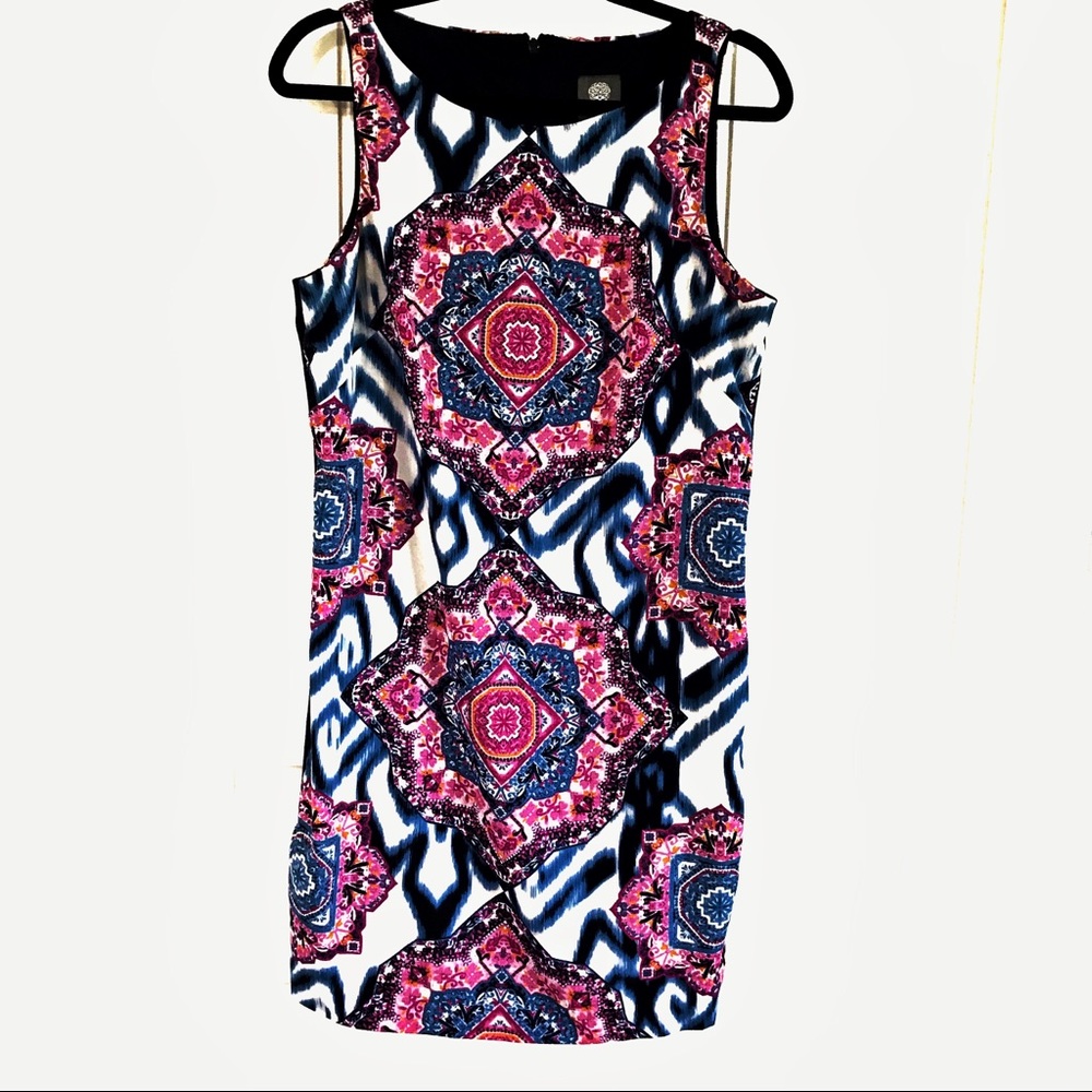 VINCE CAMUTO/MINI TANK DRESS/BLUE +PINK/SIZE 12